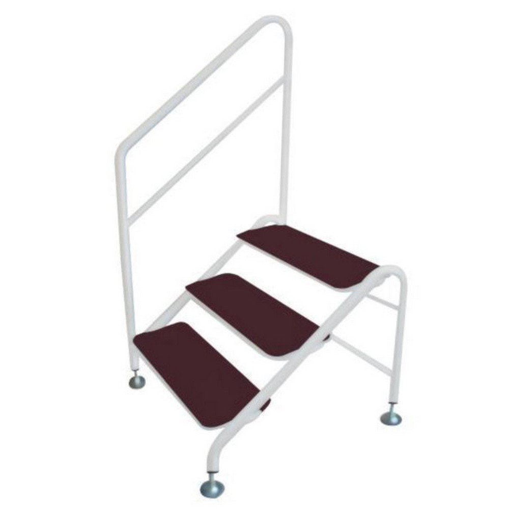 Three Tread Spring Loaded Step AG Free-Standing 3 Tread Step White - TCS Leisure