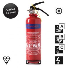 Fireblitz 1kg Dry Powder 5A/34B) Med Ships Wheel Fire Extinguisher
