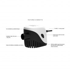 Seaflo Electromagnetic Automatic Bilge Pump 24V 1100 GPH / 4164 LPH