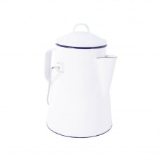 Bo-Camp Tea Kettle Enamel White/Blue 1.6L