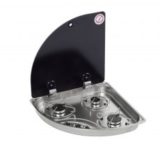 CAN Hoodiny Hob Unit RH Triangle 480mm (Glass Lid / 3 Burners / 12V)