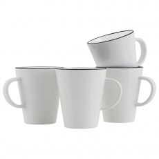 Gimex Linea Line Mug Black 4 Pieces