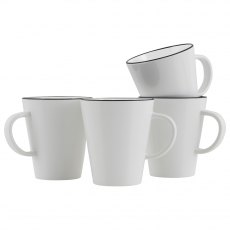 Gimex Linea Line Mug Black 4 Pieces