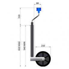 Maypole MP9757 Medium Duty Jockey Wheel (48mm Shaft, 200kg Max.)