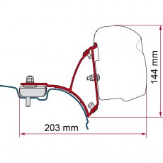 Fiamma VW T5/T6 Transporter Brackets for F43 Awning LHD - Deep Black