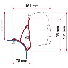 Fiamma F43 Bracket for VW T5/T6 Transporter Lift Roof RHD - Deep Black