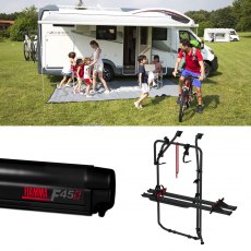 Fiamma Fiamma Fiamma F45S Awning, Fixing Bracket, Bike Carrier Bundle for VW T6 LWB Vans