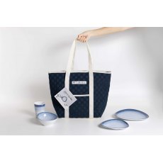 Flamefield 16Pcs Set Aegean Sea Blue With Cooler Bag