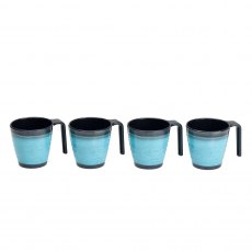 Flamefield 4Pk Stacking Mug Granite Aqua