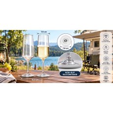 Flamefield 2Pk Tritan Non-Slip Riviera Champagne Flute