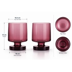 Flamefield 2Pk Tritan Aegean Heavy Base Glass Cheery Red