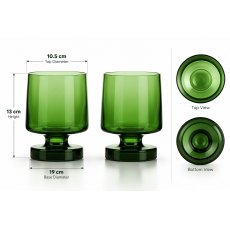 Flamefield 2Pk Tritan Aegean Heavy Base Glass Green