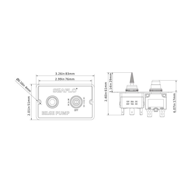 Seaflo Seaflo Bilge Fused Switch Panel