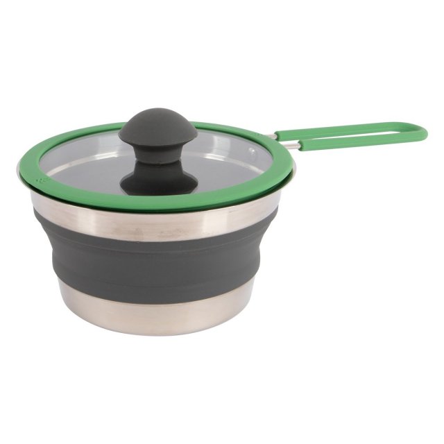 Bo-Camp Steel Pan with Lid Foldable Silicon 1.3 Litre