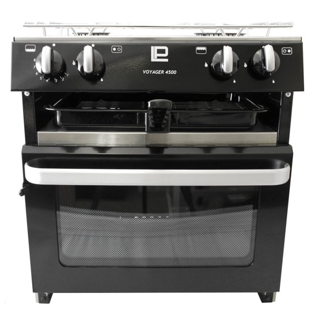 Leisure Products Voyager 4500 2 Burner Hob Oven with Ignition Black