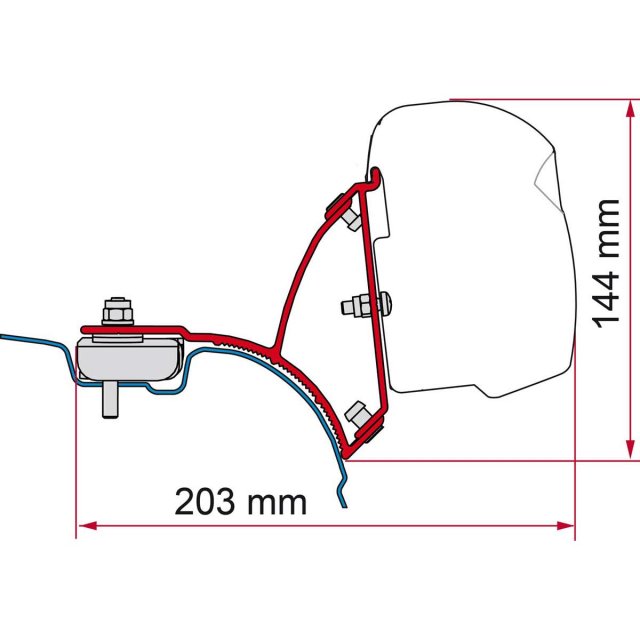 Fiamma VW T5/T6 Transporter Brackets for F43 Awning LHD - Deep Black