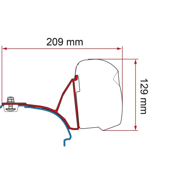 Fiamma VW T5/T6 Multivan Bracket Kit for F43 Awning LHD - Deep Black