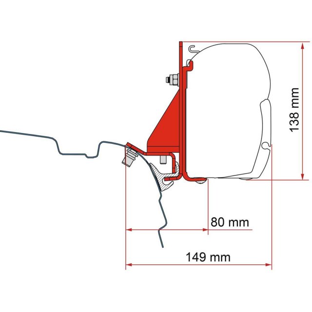 Fiamma F45 Kit VW T5/T6 Combi Rail Bracket Brandrup (98655Z147)
