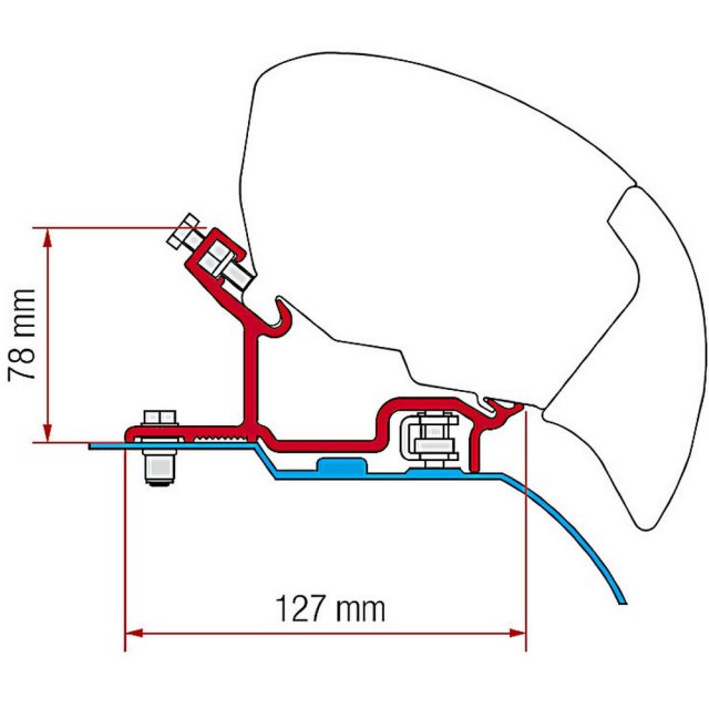 Fiamma Adapter Bracket Kit for Ducato / Jumper / Boxer H3 After 06