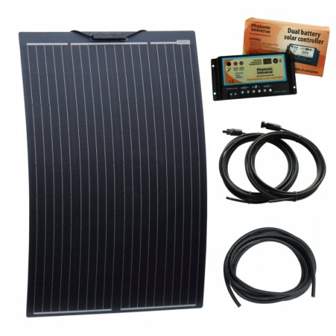 Photonic Universe Photonic Universe 120W 12V semi-flexible dual battery solar charging kit