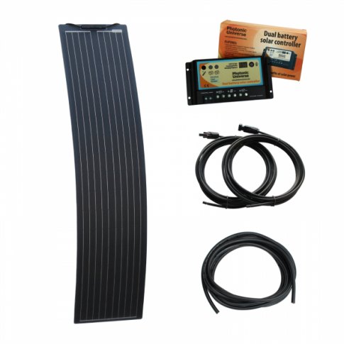 Photonic Universe Photonic Universe 100W 12V ultra-narrow semi-flexible dual battery solar charging kit