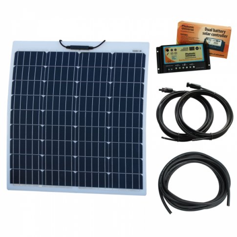 Photonic Universe Photonic Universe 80W 12V Reinforced semi-flexible dual battery solar charging kit