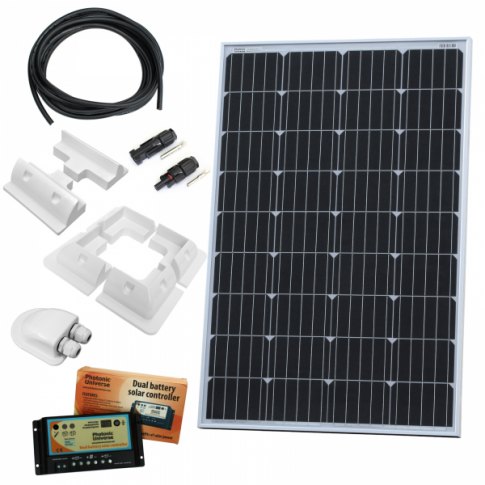 Photonic Universe Photonic Universe 120W 12V dual battery solar charging kit with 10A controller, mounting brackets an