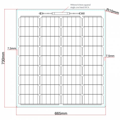 Photonic Universe Photonic Universe 80W Reinforced semi-flexible solar panel with a durable ETFE coating