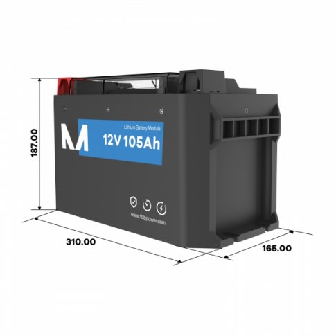 TBB Power 105Ah 12V TBB Power Lithium Iron Phosphate Battery with Heating & 200A BMS for Leisure, So