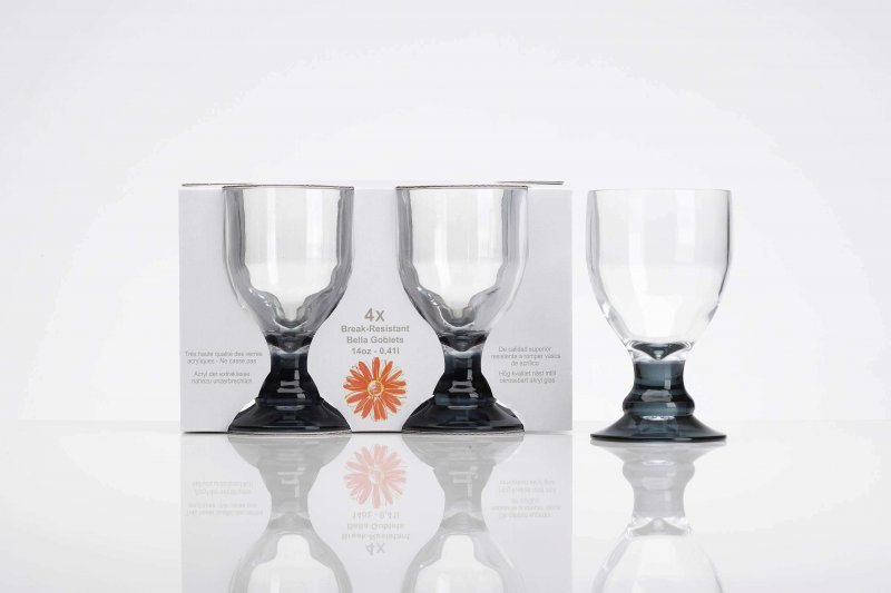 Flamefield  Flamefield 4Pk Bella Goblet Smoke Grey