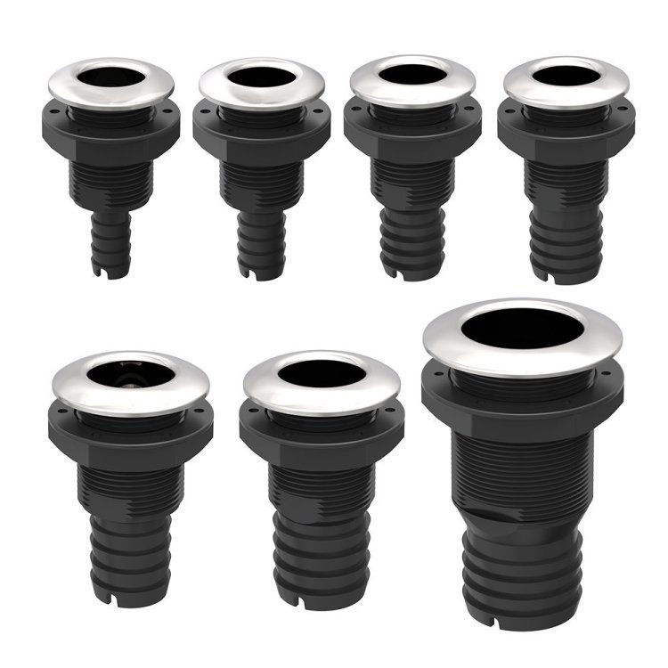 Seaflo Plastic Skin Fitting with Stainless Steel Cap Straight Hose