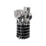 Bo-Camp Cutlery Set with Basket 24 Pieces 6 Persons Black
