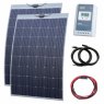 Photonic Universe 480W (2 x 240W) 12V/24V semi-flexible narrowboat solar charging kit with Austrian 